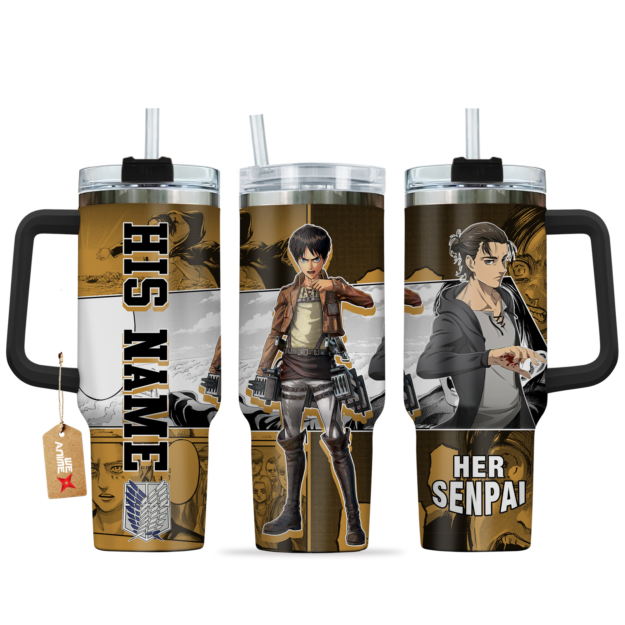 Eren Yeager Attack on Titan Anime Custom Stanley Cup 40 oz 30 oz Tumbler With HandleTVC2301136