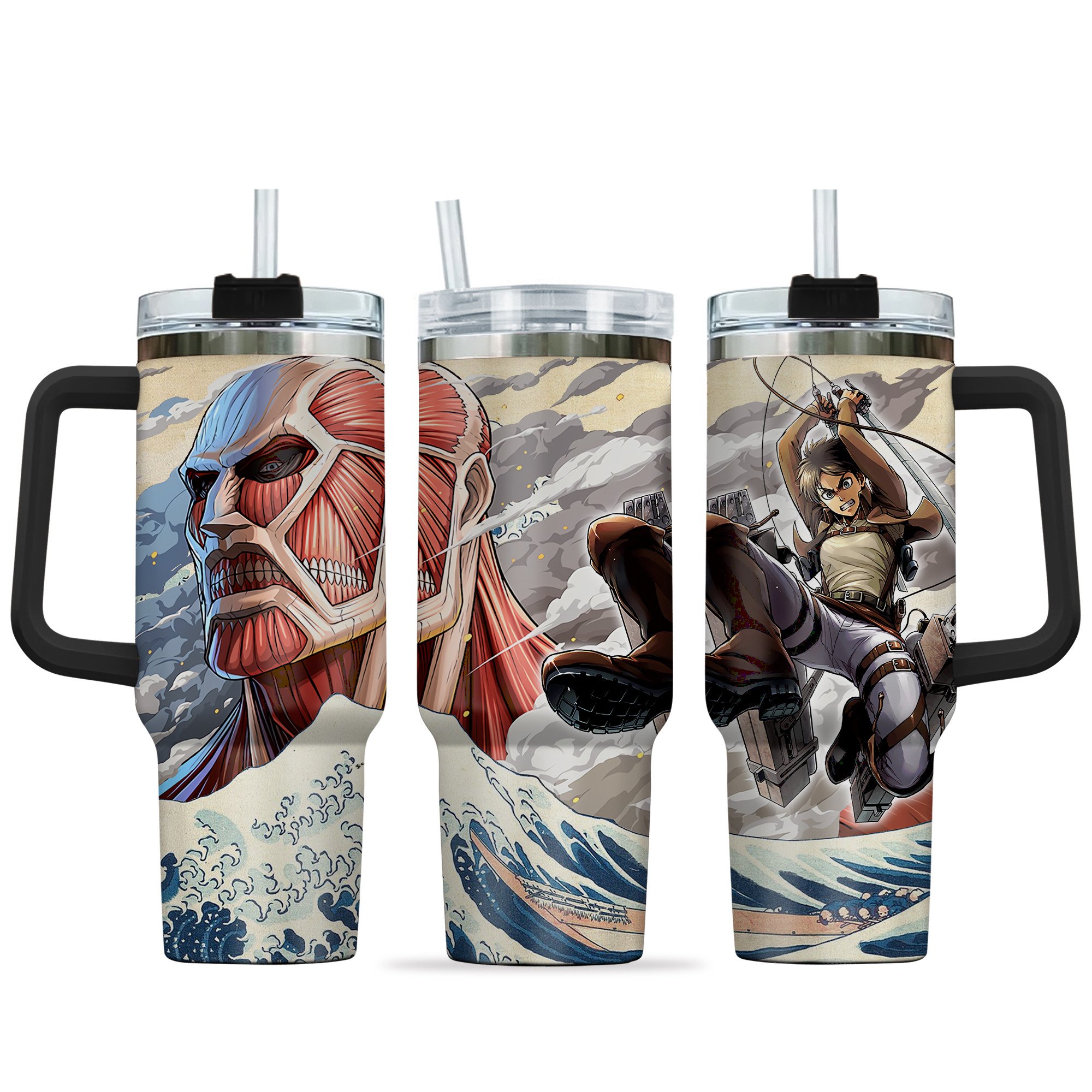Eren Yeager Attack on Titan Anime Custom Stanley Cup 40 oz 30 oz Tumbler With HandleTVC2301136