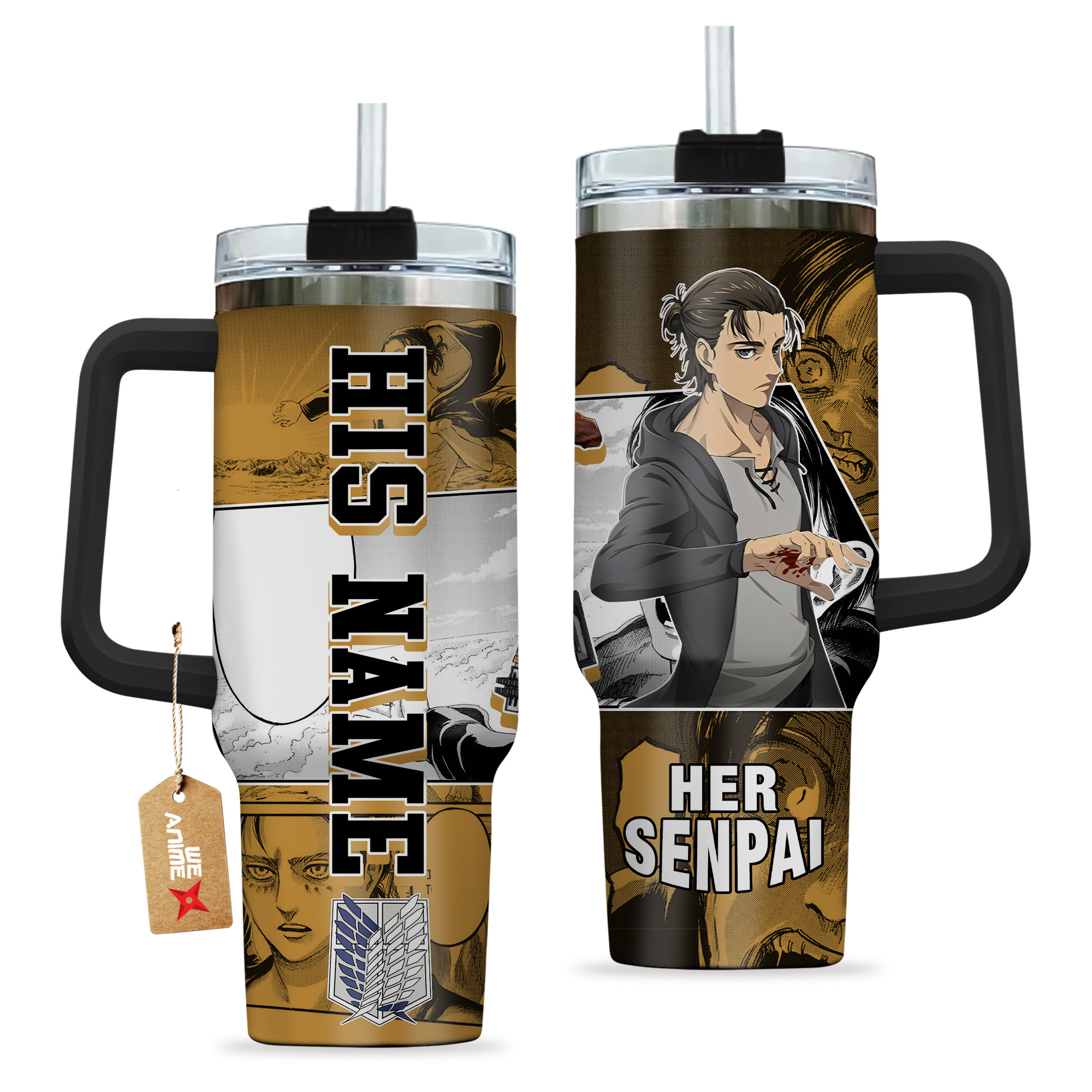 Eren Yeager Attack on Titan Anime Custom Stanley Cup 40 oz 30 oz Tumbler With HandleTVC2301136 - Image 2