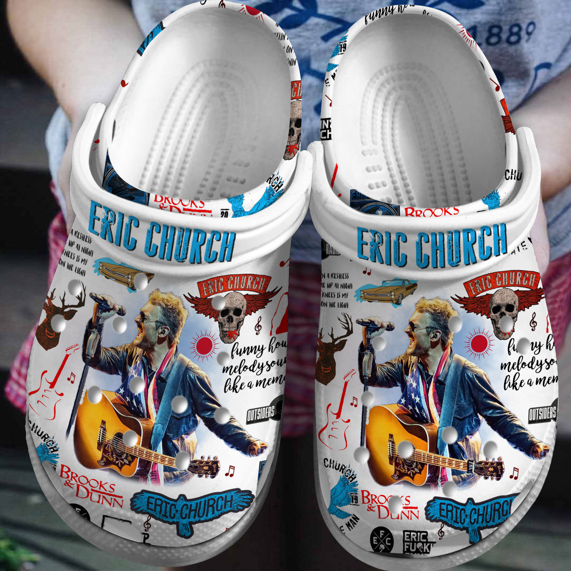 Eric Church Music Crocs Crocband Clogs Shoes Comfortable For Men Women and Kids