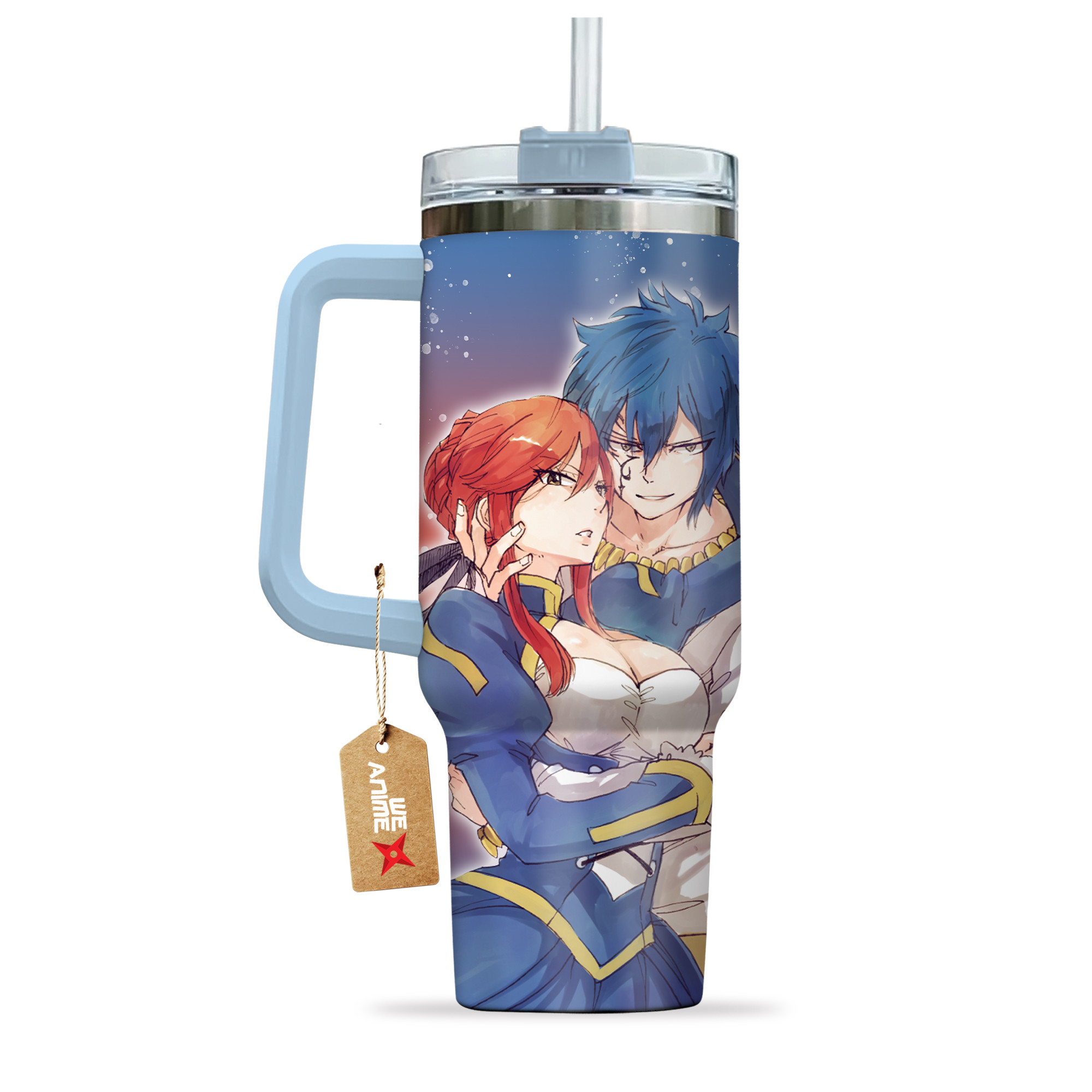 Erza Scarlet & Jellal Fernandes Fairy Tail Anime Valentine Custom Stanley Cup 40 oz 30 oz Tumbler With HandleTVC2301167 - Image 3