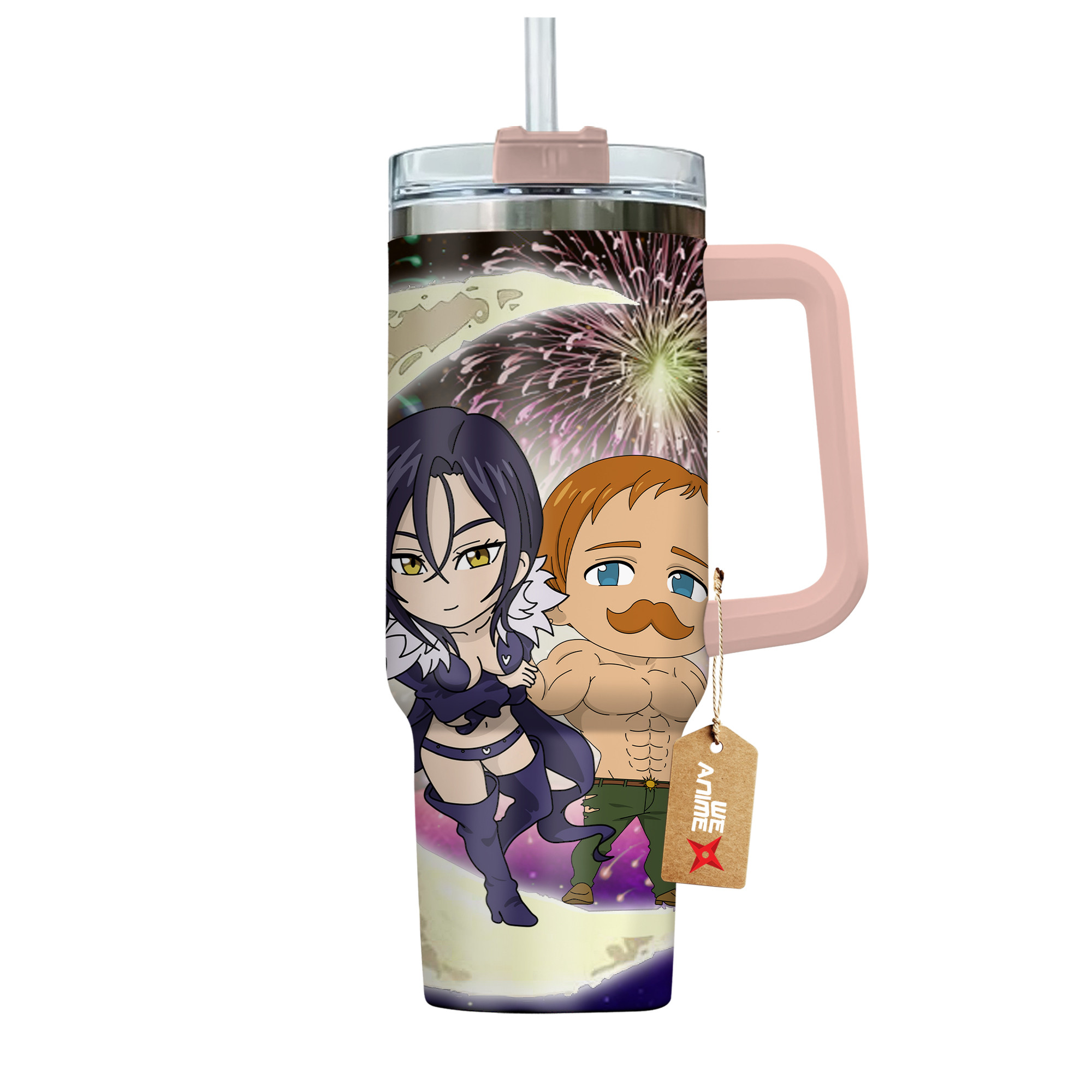 Escanor & Merlin Nanatsu No Taizai Anime Valentine Custom Stanley Cup 40 oz 30 oz Tumbler With HandleTVC2301167 - Image 4