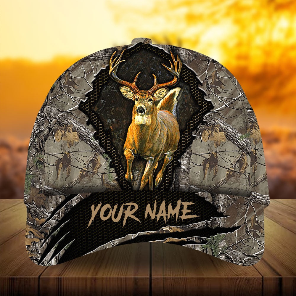Eternity Best Cracked Deer Run Hunting Hats 3D Printed Multicolored Personalized Trucker Hats Custom Hats Gifts For Men & Women