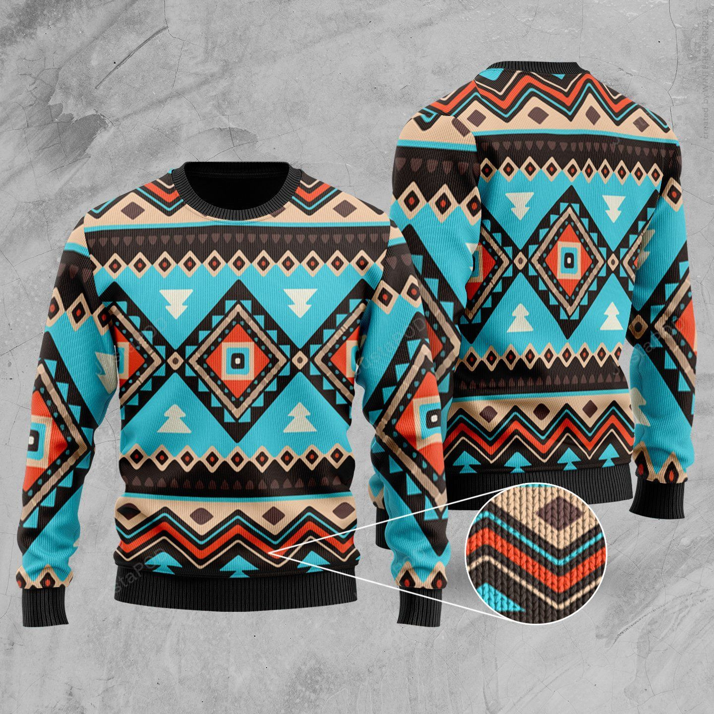 Ethnic Pattern Ugly Christmas Sweater Adult 3D Funny Matching for family