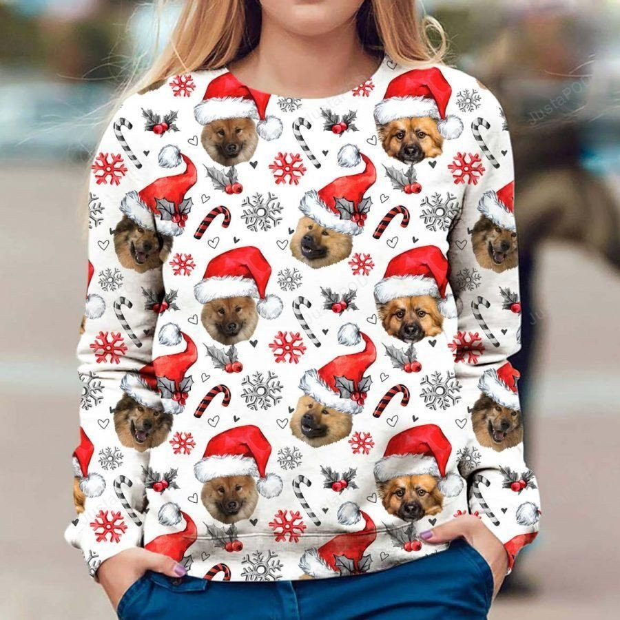 Eurasier Ugly Christmas Sweater Adult 3D Funny Matching for family