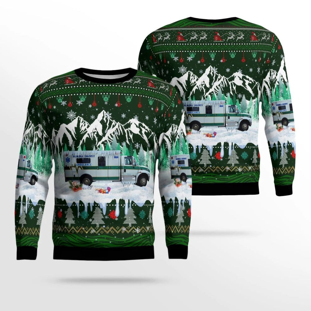 Eureka Nevada Eureka County Emergency Medical Service AOP Ugly Sweater Xmas Unisex Sweater Christmas Gifts For Men Women
