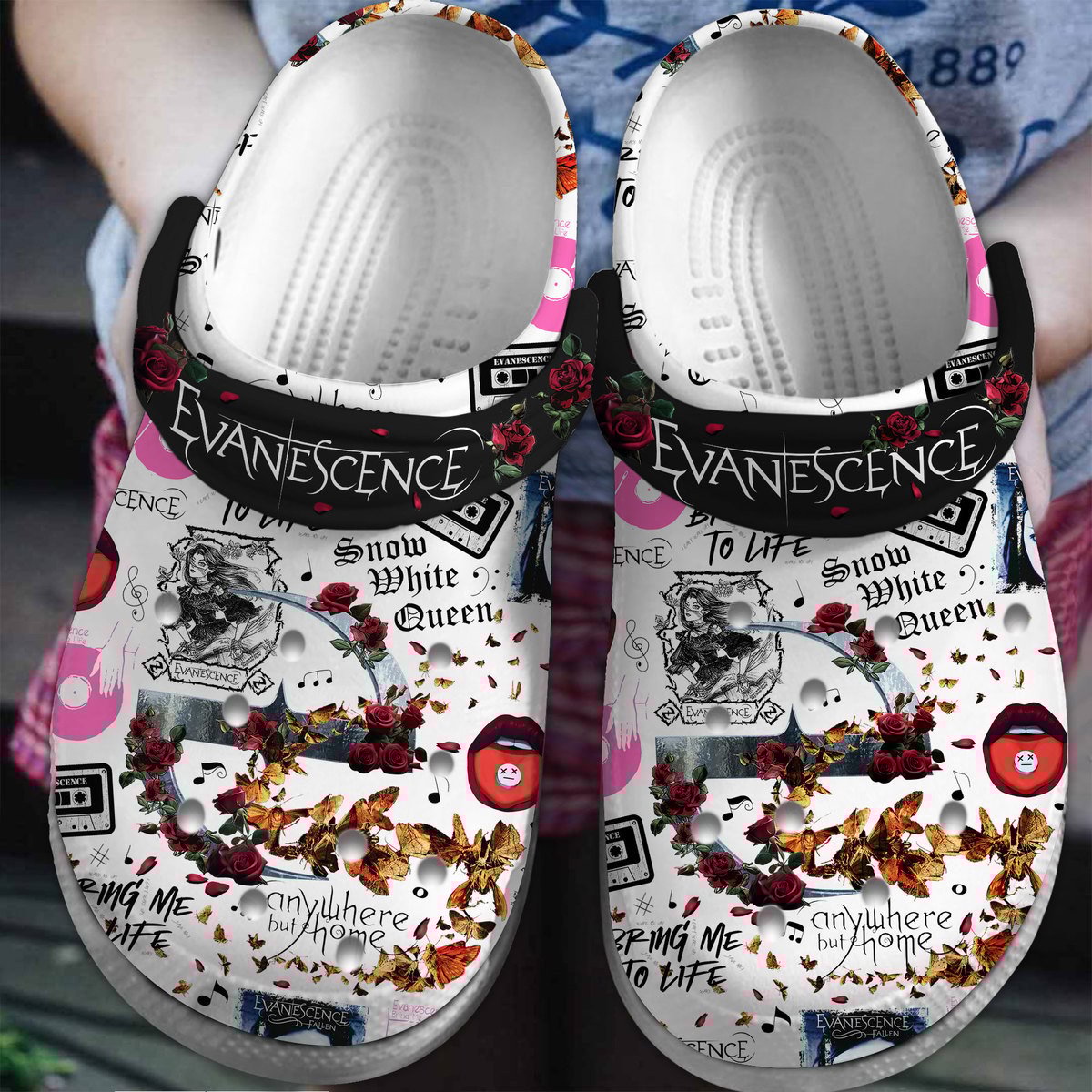 Evanescence Music Crocs Crocband Clogs Shoes Comfortable For Men Women and Kids