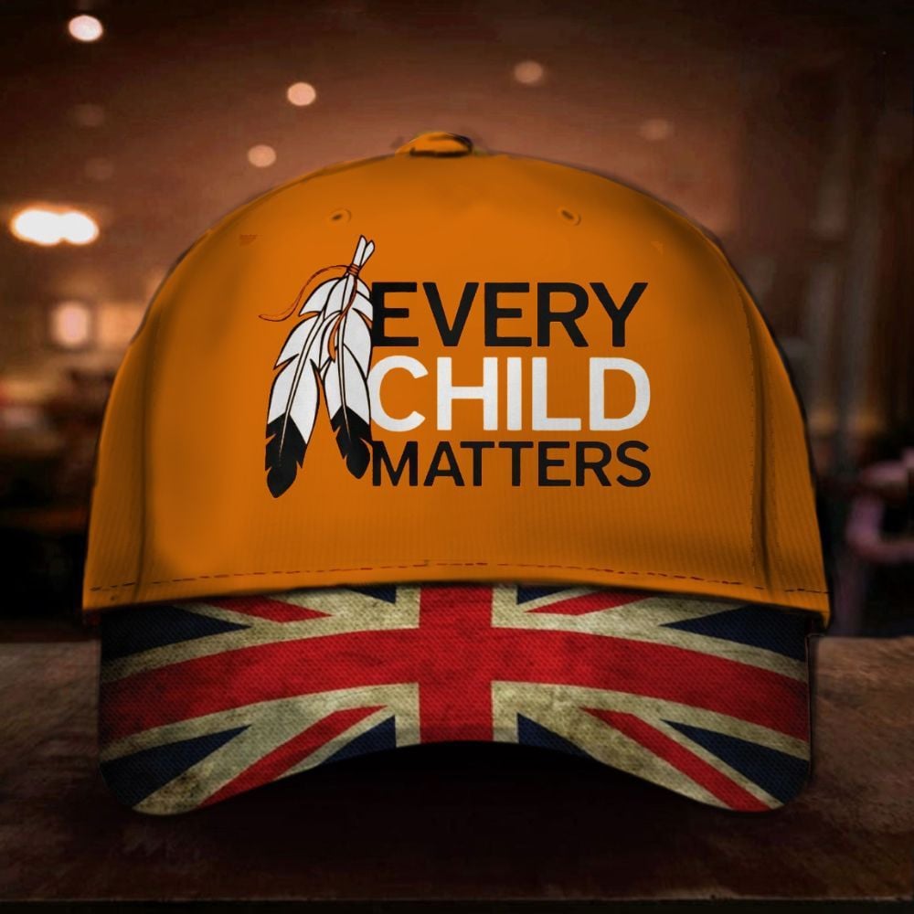 Every Child Matters Uk Flag Hat Orange Shirt Day Movement United Kingdom Cap Merch Trucker Hats Custom Hats Gifts For Men & Women