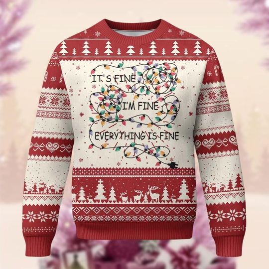 Everything Is Fine Ugly Christmas Sweater - Image 7