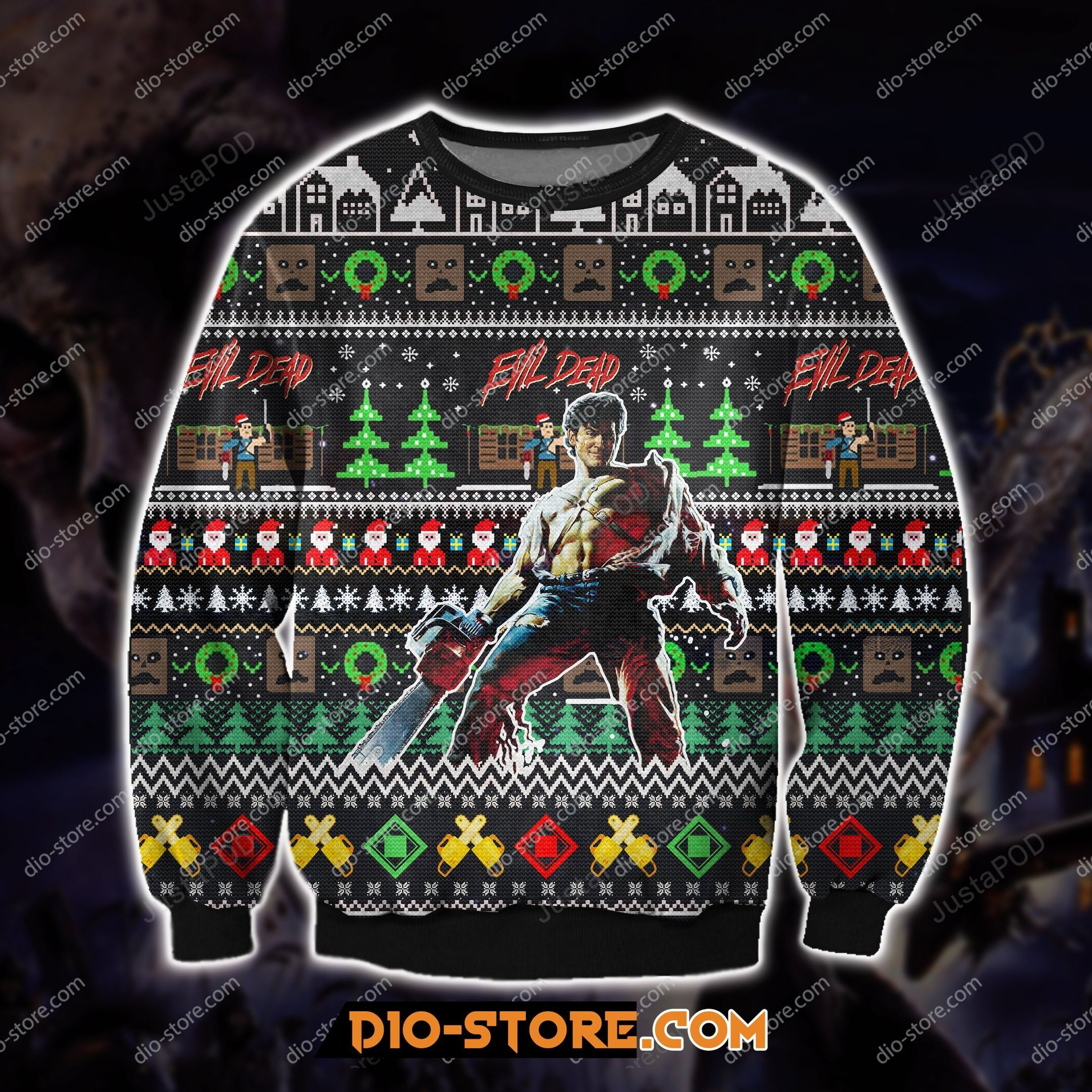 Evil Dead American Horror Film For Unisex Ugly Christmas Sweater Adult 3D Funny Matching for family