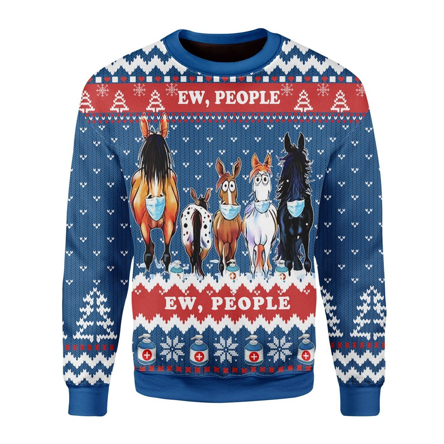 Ew People Ugly Christmas Sweater Adult 3D Funny Matching for family