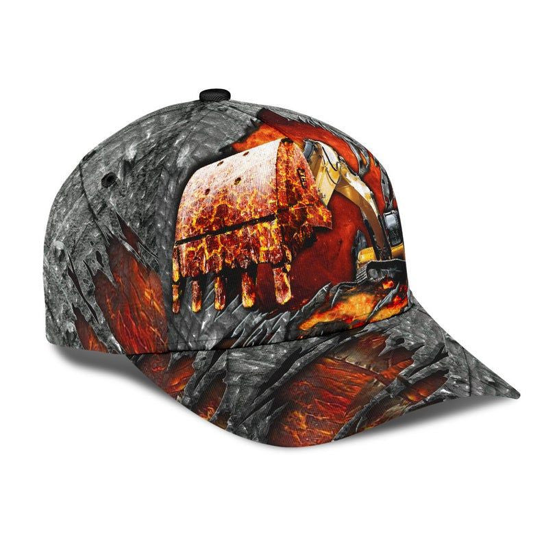 Excavator Lava Red Trending American Classic Cap Trucker Hats Custom Hats Gifts For Men & Women