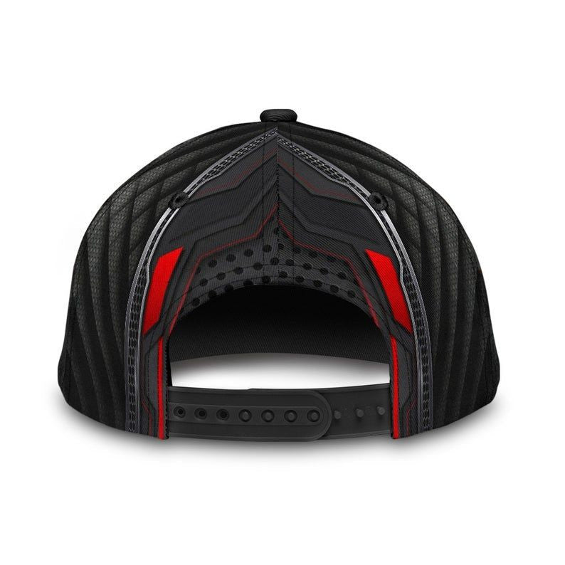 Excavator Red Carbon Iron Hat Classic Cap 3D Protect Cap, Human Cap, Trending Cap, American Cap Trucker Hats Custom Hats Gifts For Men & Women
