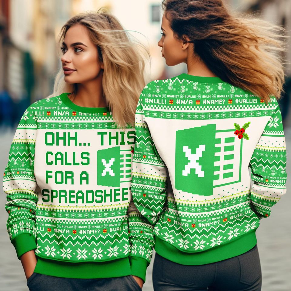 Excel Freak In The Sheets Christmas Sweater This Calls for A Spreadsheet Sweater - Image 4
