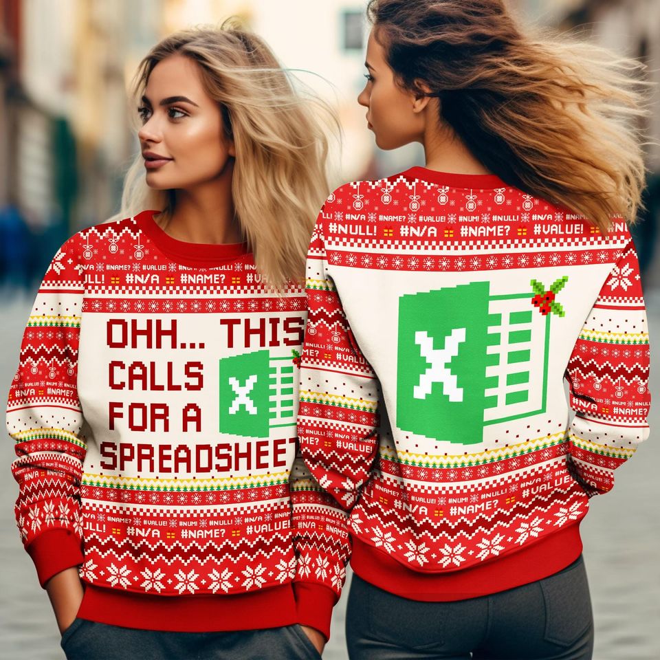 Excel Freak In The Sheets Christmas Sweater This Calls for A Spreadsheet Sweater - Image 6