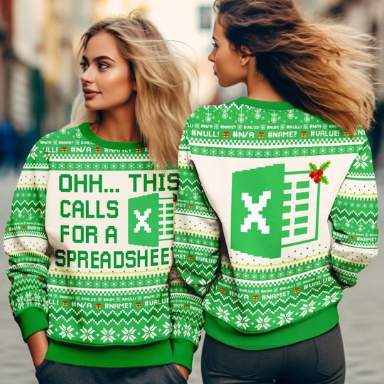 Excel Freak In The Sheets Christmas Sweater This Calls for A Spreadsheet Sweater - Image 13