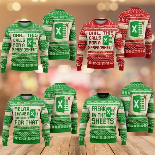 Excel Freak In The Sheets Christmas Sweater This Calls for A Spreadsheet Sweater - Image 11