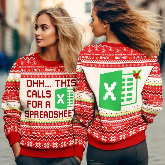 Excel Freak In The Sheets Christmas Sweater This Calls for A Spreadsheet Sweater - Image 15