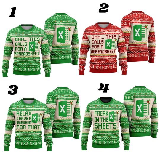 Excel Freak In The Sheets Christmas Sweater This Calls for A Spreadsheet Sweater - Image 12