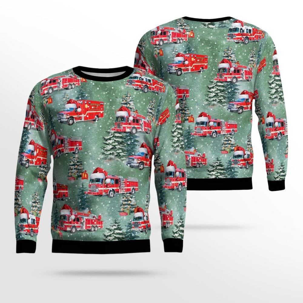 Exeter New Hampshire Exeter Fire Department AOP Ugly Sweater Xmas Unisex Sweater Christmas Gifts For Men Women