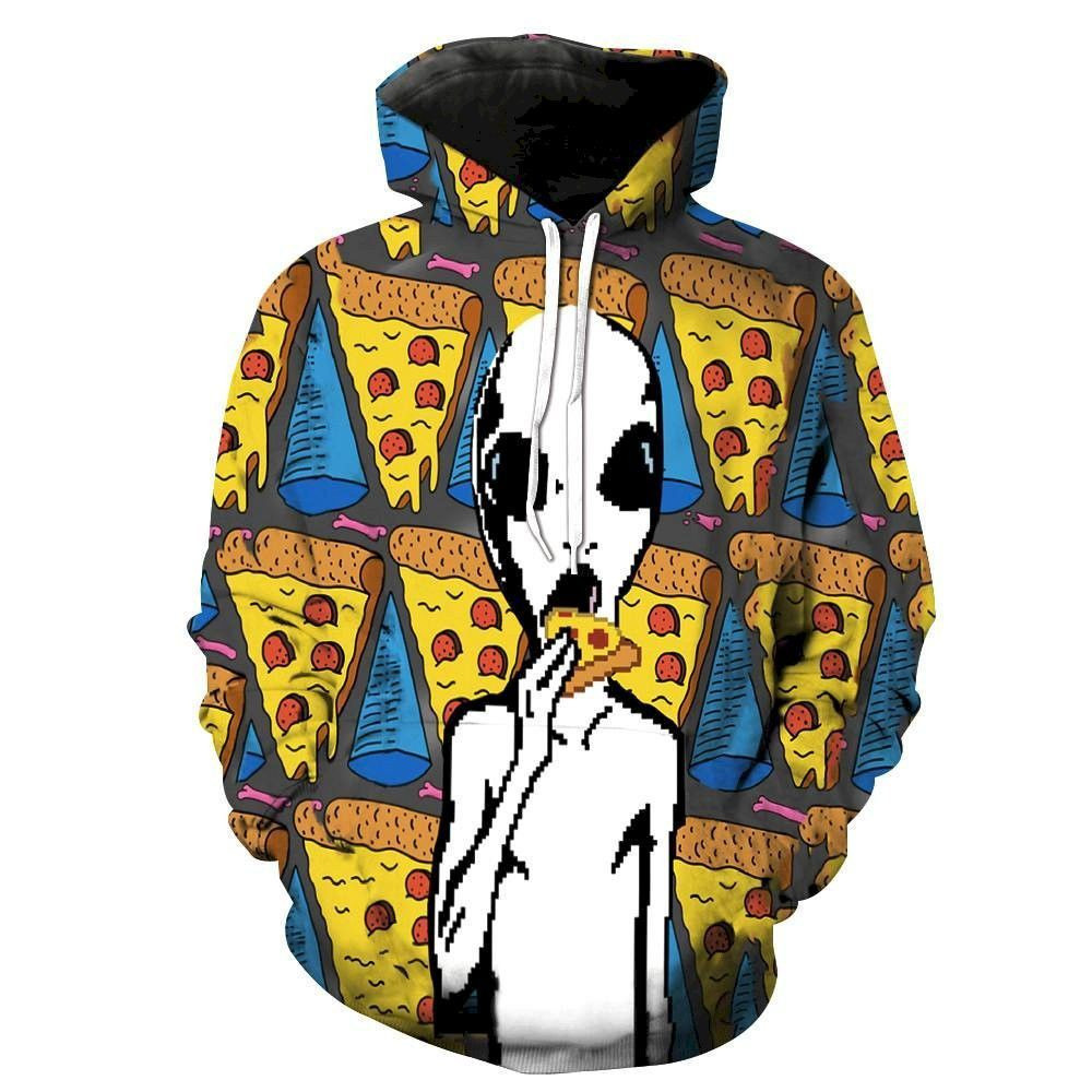 Extraterrestrial Love Pepperoni Pizza 3D All Over Print Hoodie, Zip Hoodie