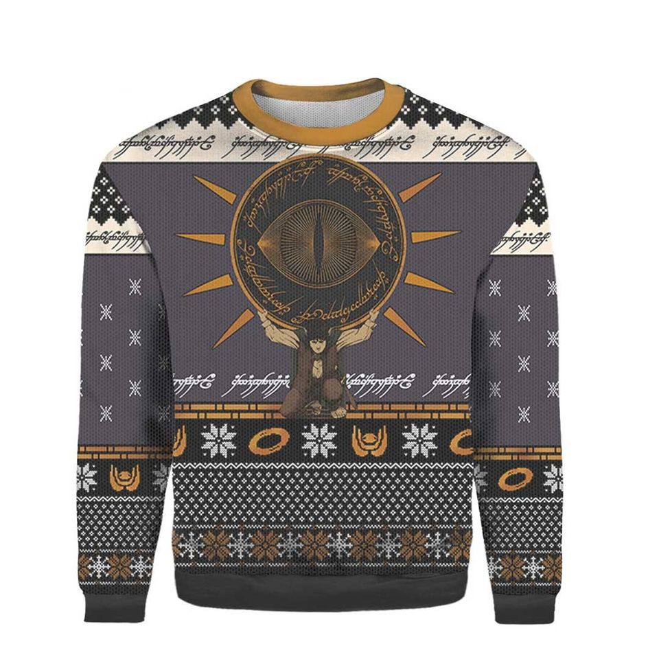 Eye of Sauron Black Ugly Christmas Sweater