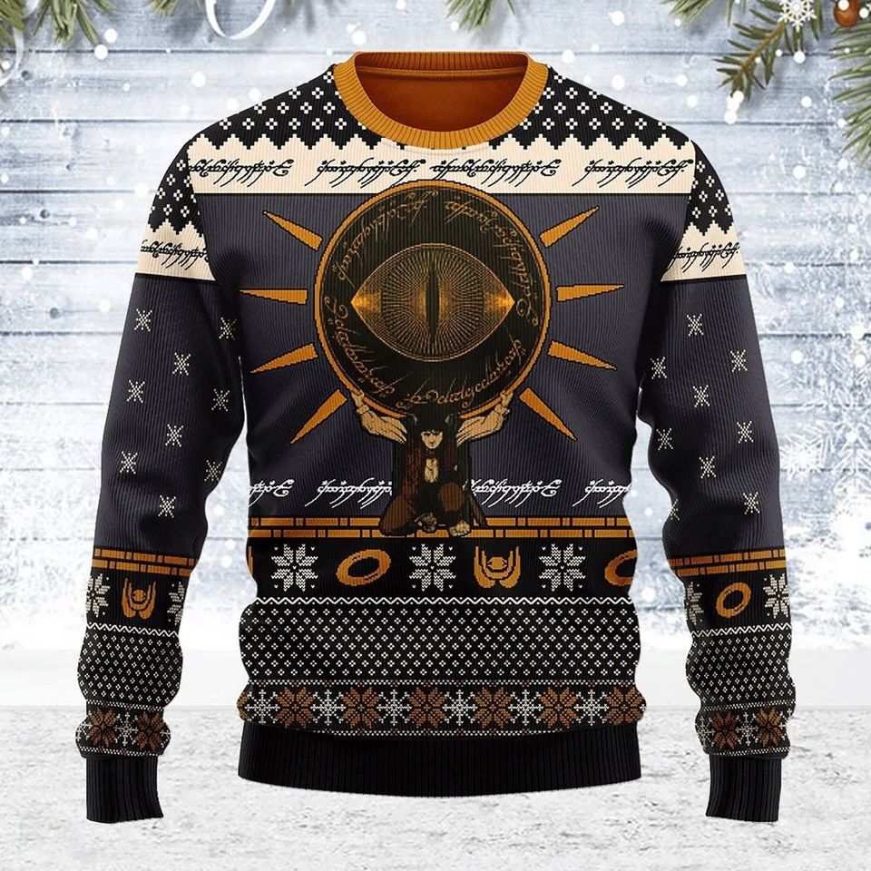 Eye of Sauron The Lord of the Rings Christmas Ugly Sweater, Movie Ugly Sweater