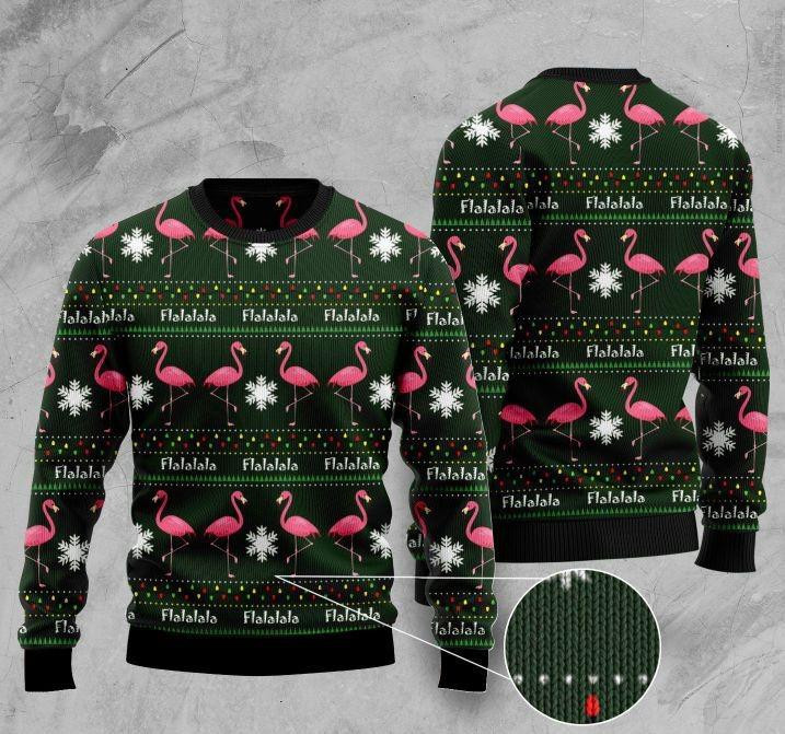 Fa La La La Flamingo Ugly Christmas Sweater Adult 3D Funny Matching for family