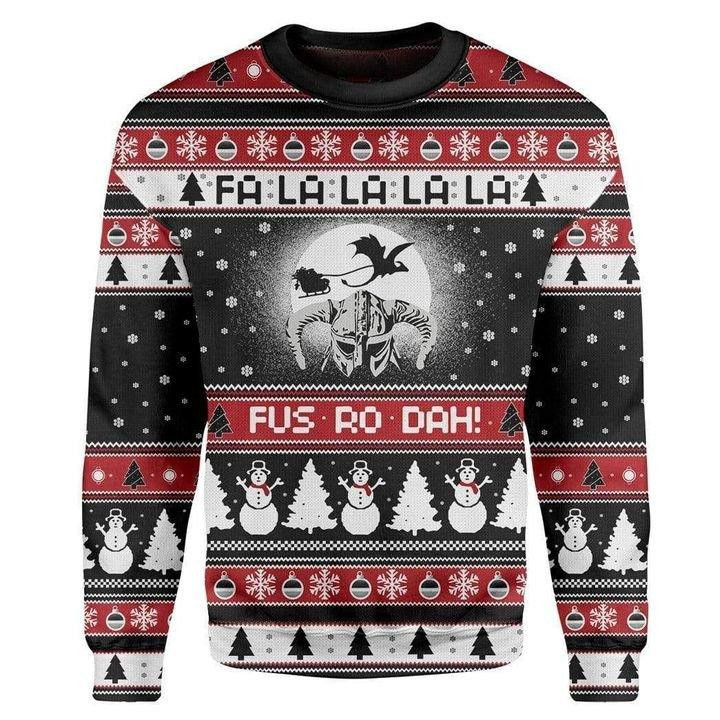 Fa La La La Ugly Christmas Sweater Adult 3D Funny Matching for family