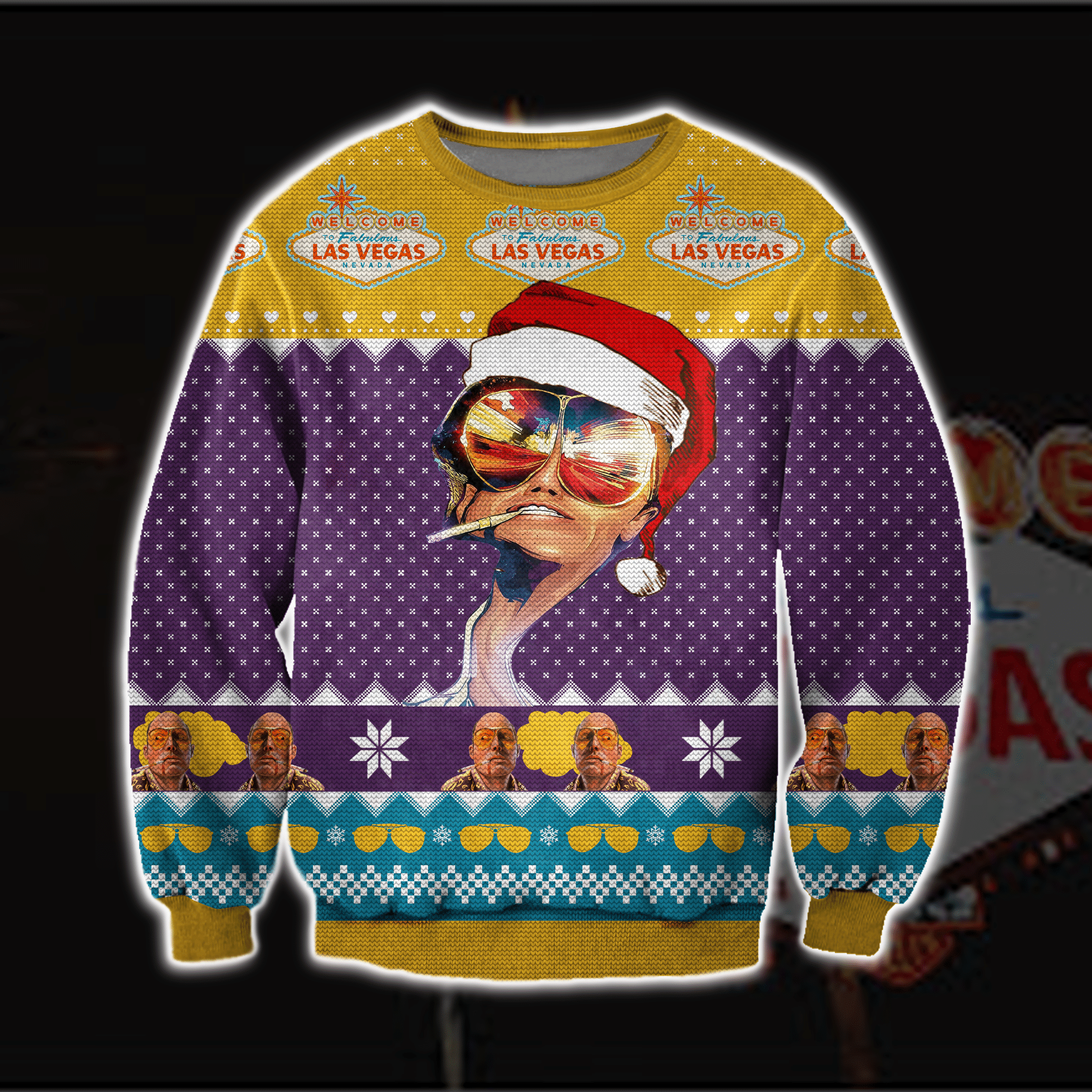 Fabulous Las Vegas 3D Print Ugly Christmas Sweater Adult 3D Funny Matching for family