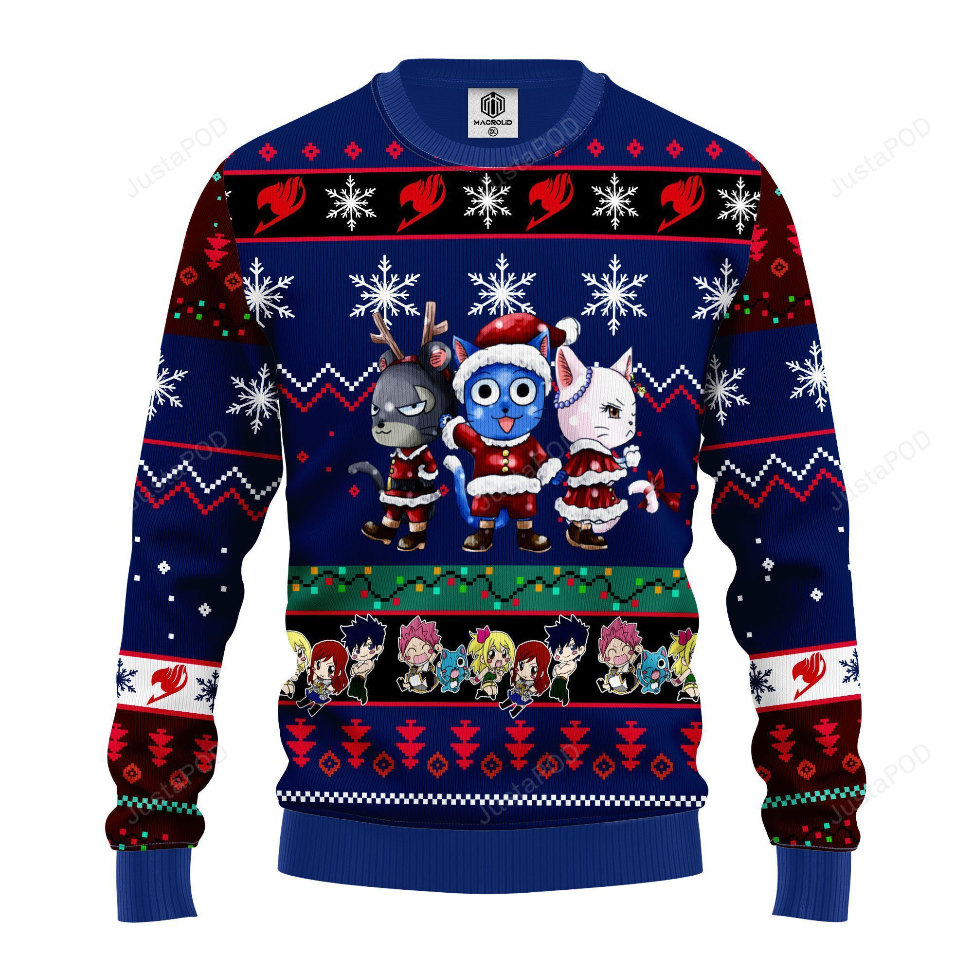 Fairy Tail Anime Ugly Christmas Sweater Adult 3D Funny Matching for family