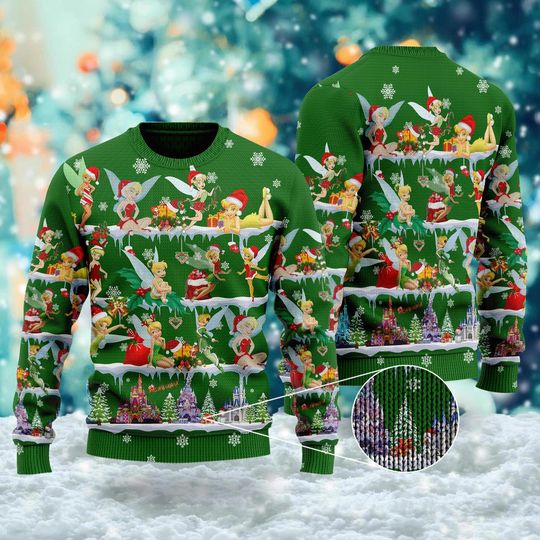Fairy Wing Pattern Ugly Christmas Sweater, Cute Girls Xmas - Image 6