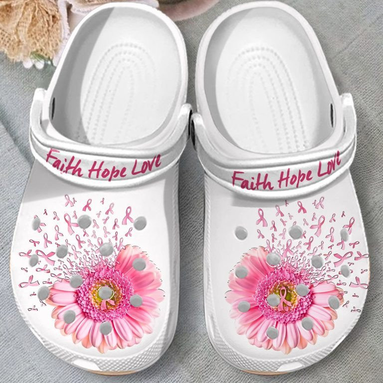 Faith Hope Love Breast Cancer Awareness Shoes Clogs Birthday Holiday Gifts