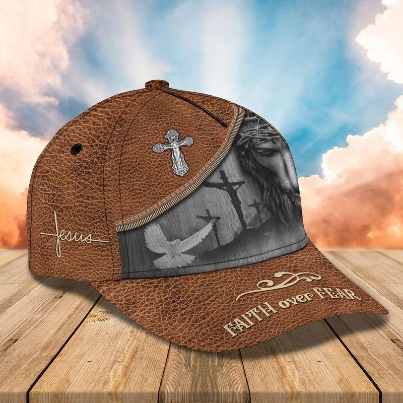 Faith Over Fear Brown Classic Cap Baseball Cap Trucker Hats Custom Hats Gifts For Men & Women