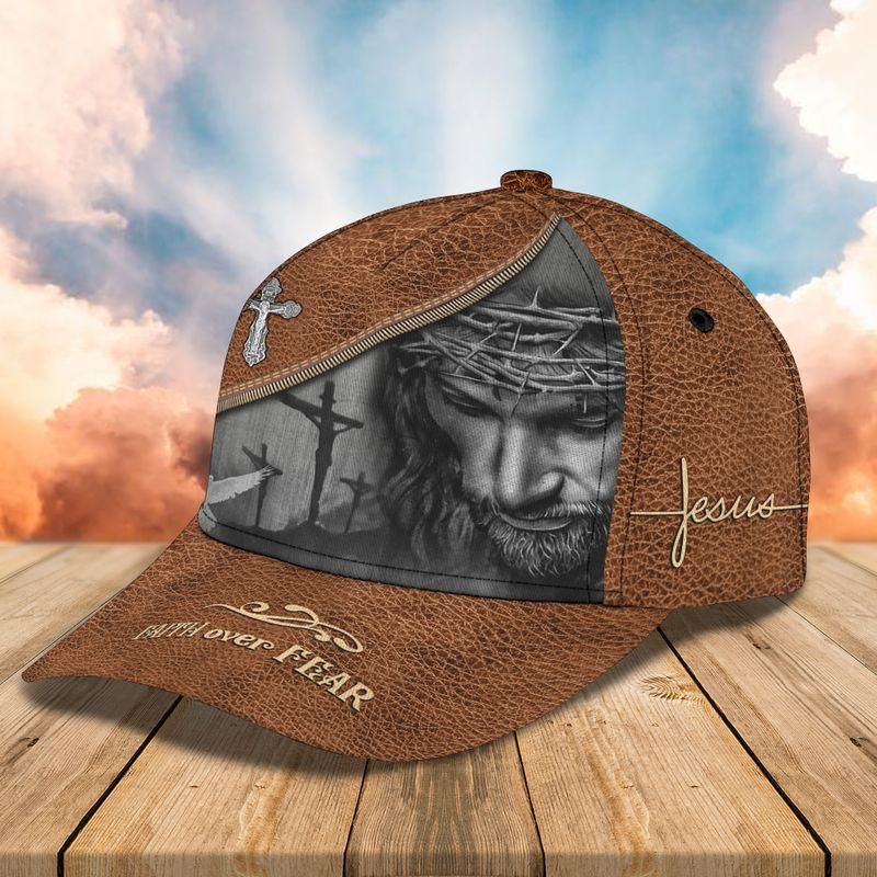 Faith Over Fear Brown Classic Cap Baseball Cap Trucker Hats Custom Hats Gifts For Men & Women