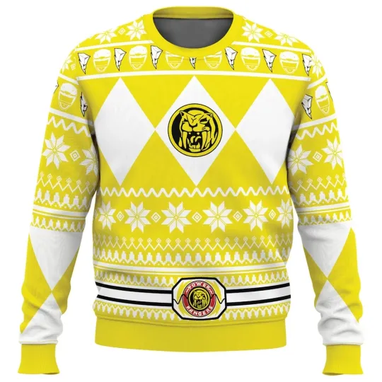 Fall and winter new Mighty Morphin multicolor Ranger Power Ranger Christmas sweater ugly sweatshirt with Christmas party hood - Image 10