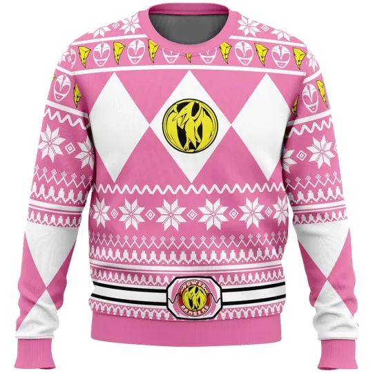 Fall and winter new Mighty Morphin multicolor Ranger Power Ranger Christmas sweater ugly sweatshirt with Christmas party hood - Image 9