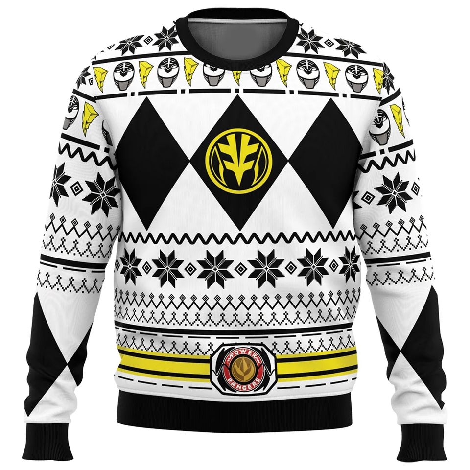 Fall and winter new Mighty Morphin multicolor Ranger Power Ranger Christmas sweater ugly sweatshirt with Christmas party hood