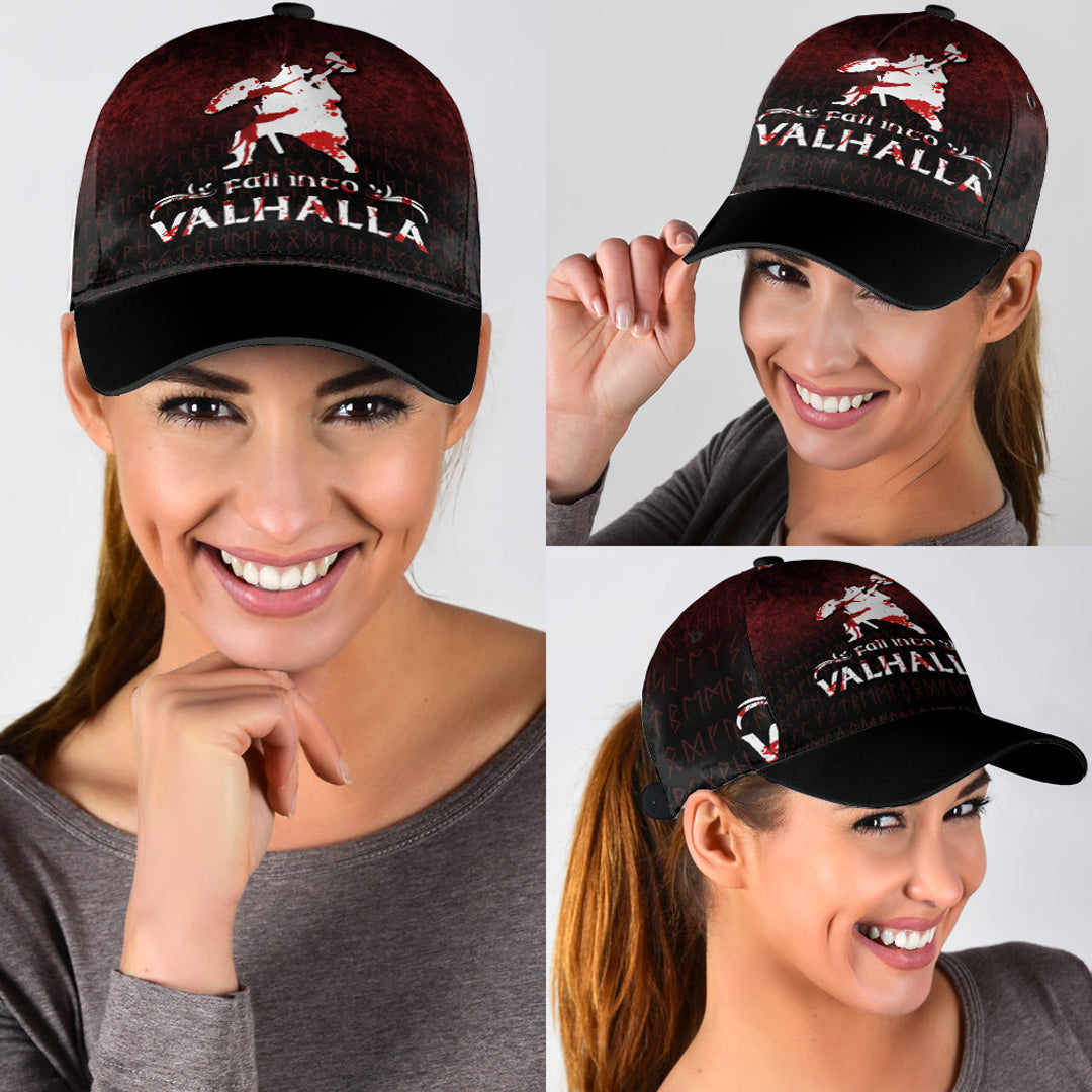 Fall Into Valhalla Classic Cap 3D Baseball Caps Trucker Hats Custom Hats Gifts For Men & Women