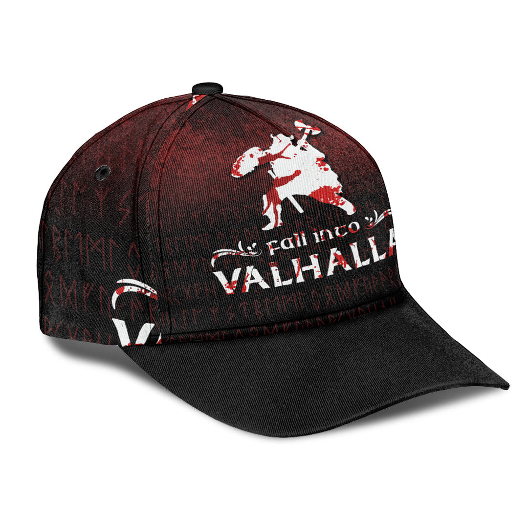 Fall Into Valhalla Classic Cap 3D Baseball Caps Trucker Hats Custom Hats Gifts For Men & Women