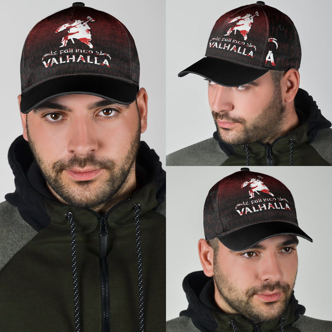 Fall Into Valhalla Classic Cap 3D Baseball Caps Trucker Hats Custom Hats Gifts For Men & Women