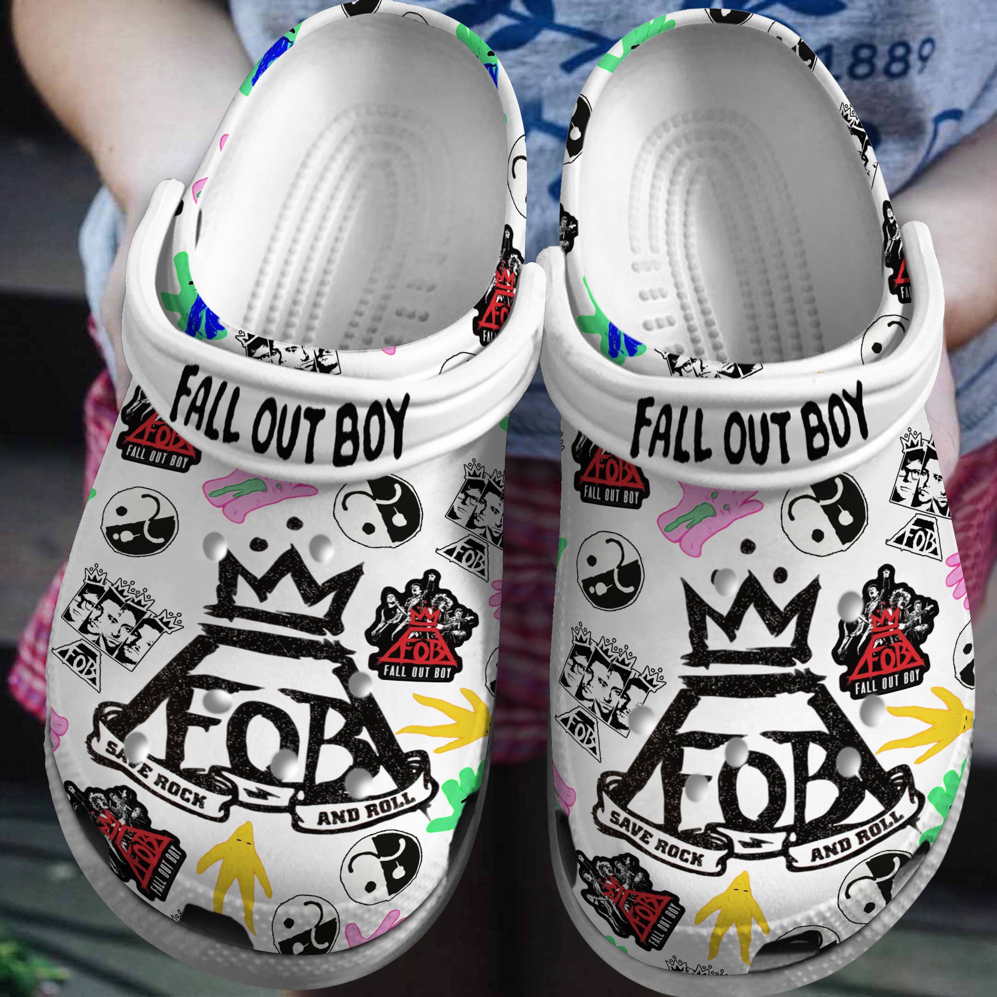 Fall Out Boy Music Crocs Crocband Clogs Shoes Comfortable For Men Women and Kids