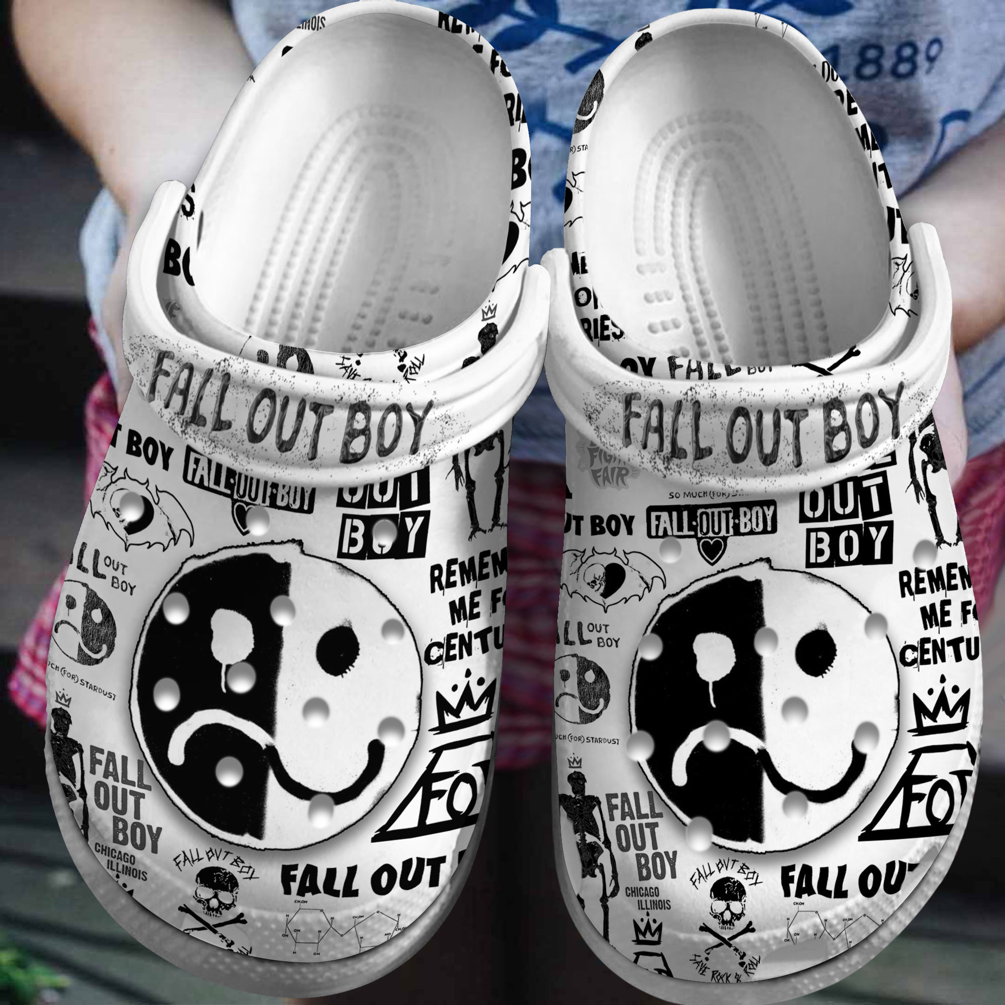 Fall Out Boy Music Crocs Crocband Clogs Shoes Comfortable For Men Women and Kids