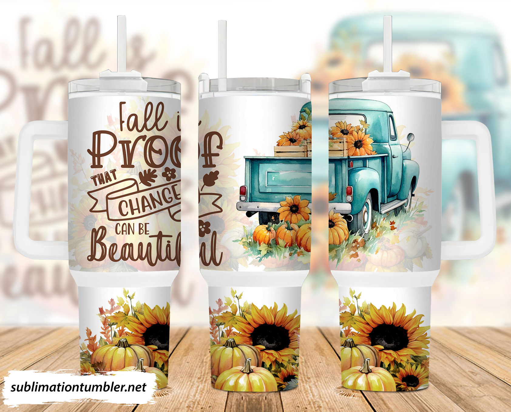 Fall Pumpkin Truck Custom Stanley Cup 40 oz 30 oz Tumbler With HandleTVC2301901