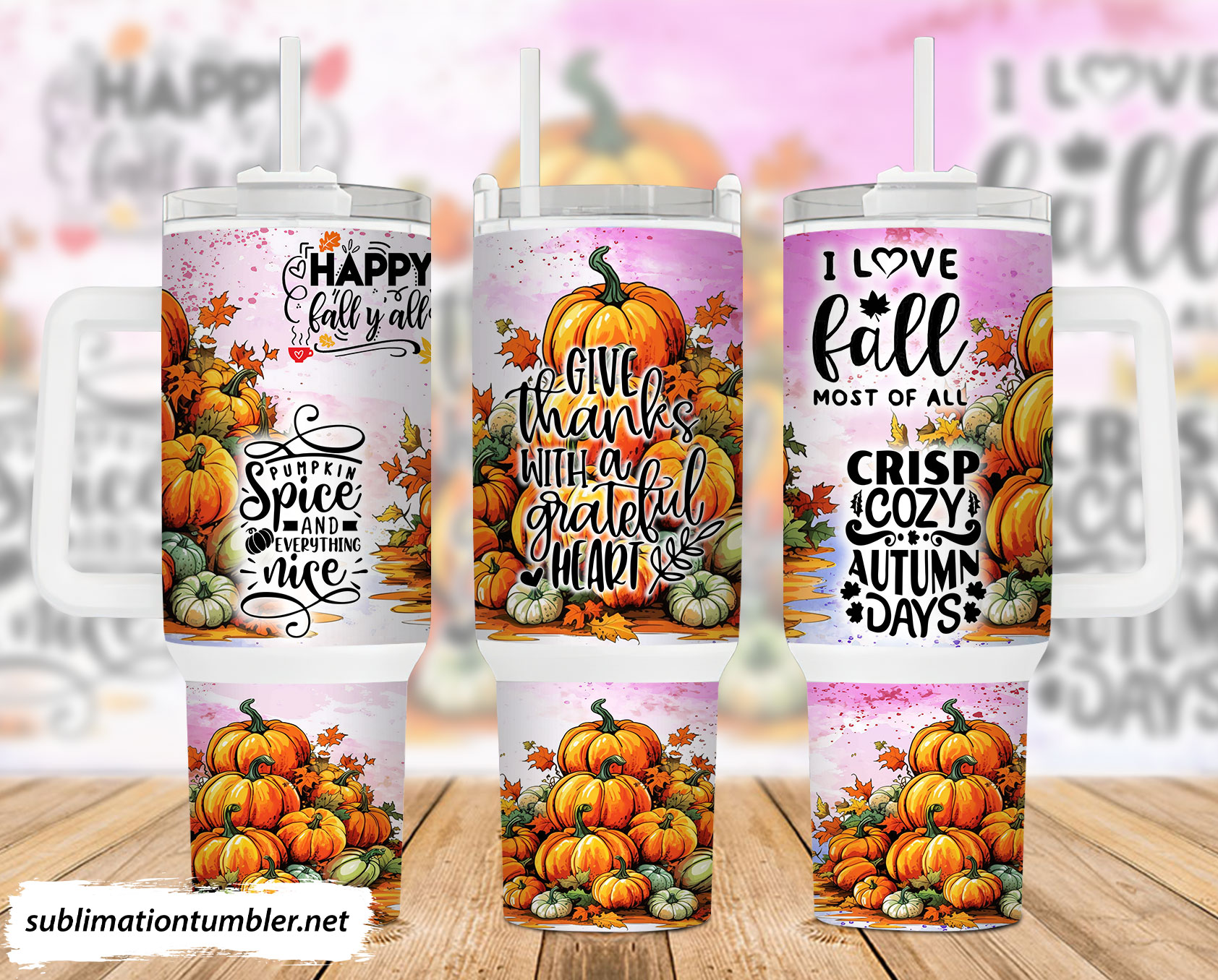 Fall Pumpkins Custom Stanley Cup 40 oz 30 oz Tumbler With HandleTVC2301901