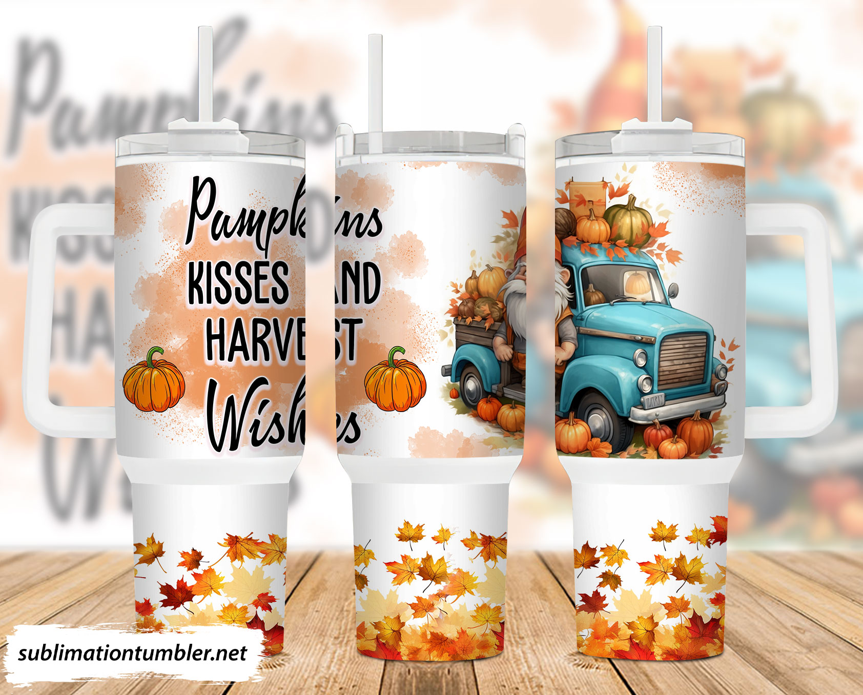 Fall Truck And Pumpkins Custom Stanley Cup 40 oz 30 oz Tumbler With HandleTVC2301902