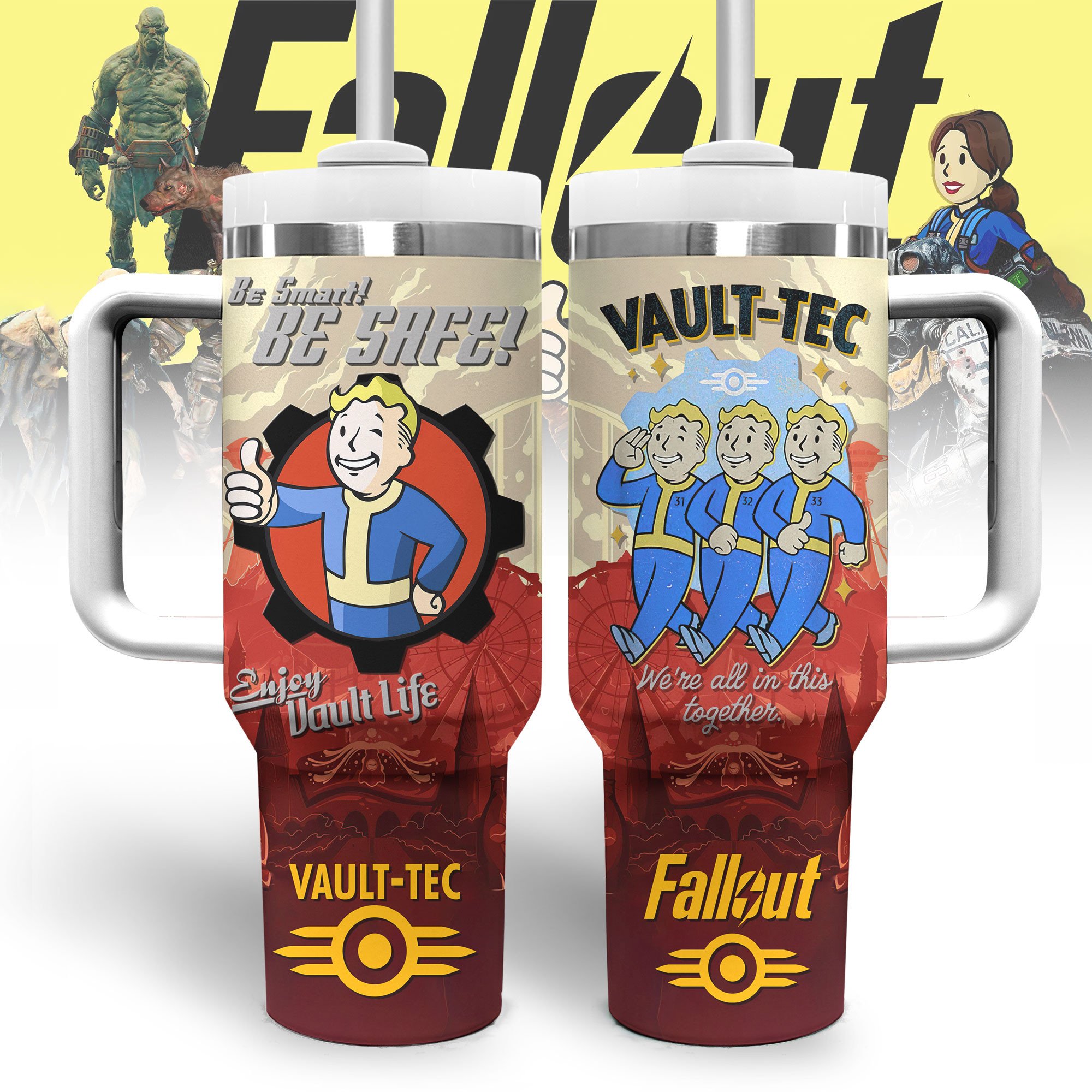 Fallout Vault-Tec Games Custom Stanley Cup 40 oz 30 oz Tumbler With HandleTVC2301801