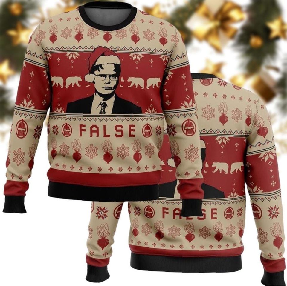 False Dwight The Office Christmas Ugly Sweater, Dw Schrute False Shirt, Michael Scott Sweatshirt