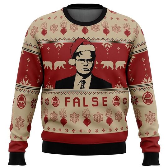 False The Office Ugly Christmas Sweater, Dw Schrute Shirt, Movie Xmas Shirt - Image 9