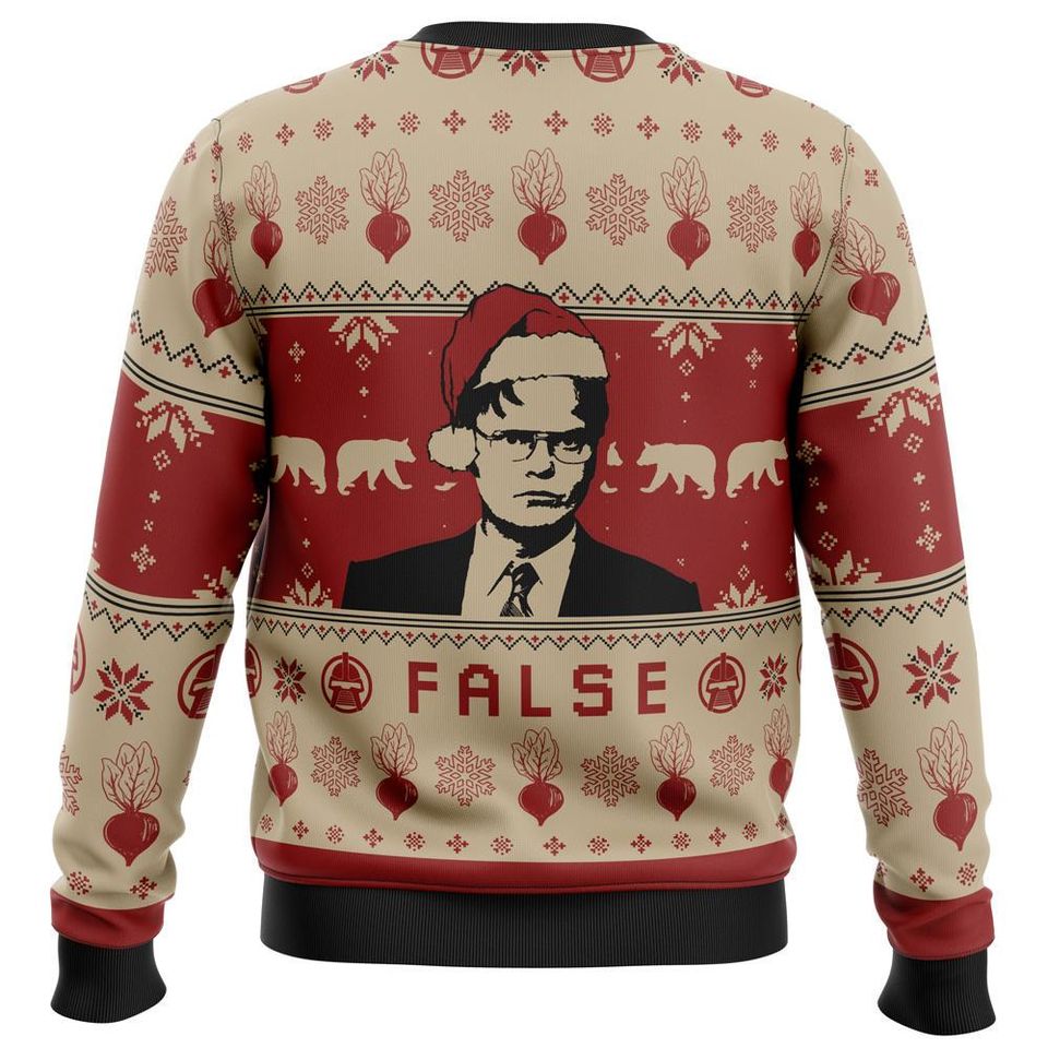 False The Office Ugly Christmas Sweater, Dw Schrute Shirt, Movie Xmas Shirt - Image 4